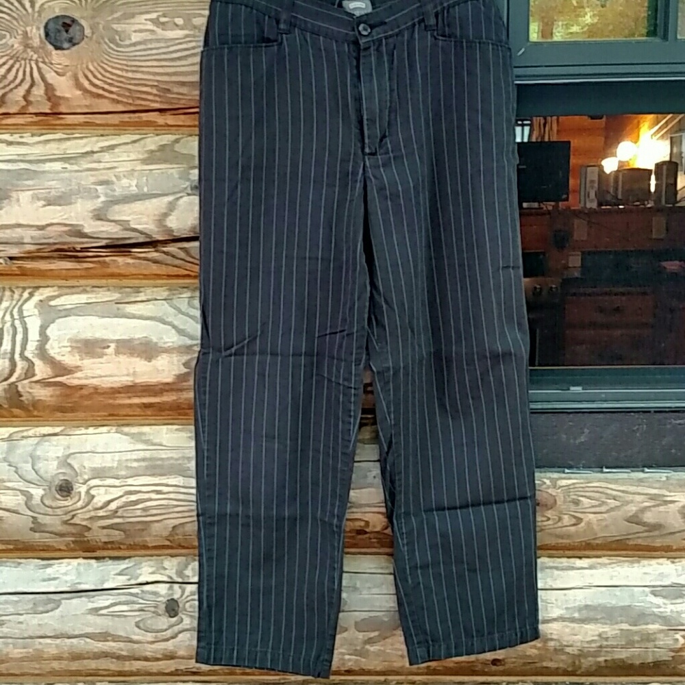 Brown pants with light blue pinstripes!  10P.